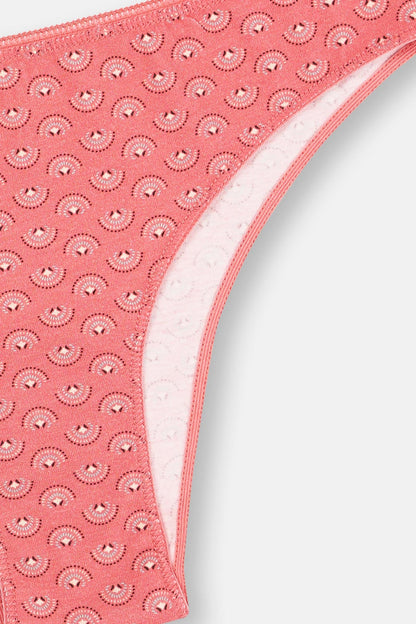 Mürdüm-pembe-turkuaz Kadın 3'lü Desenli Brazilian Külot