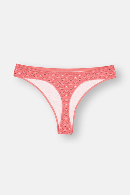 Mürdüm-pembe-turkuaz Kadın 3'lü Desenli Thong Külot