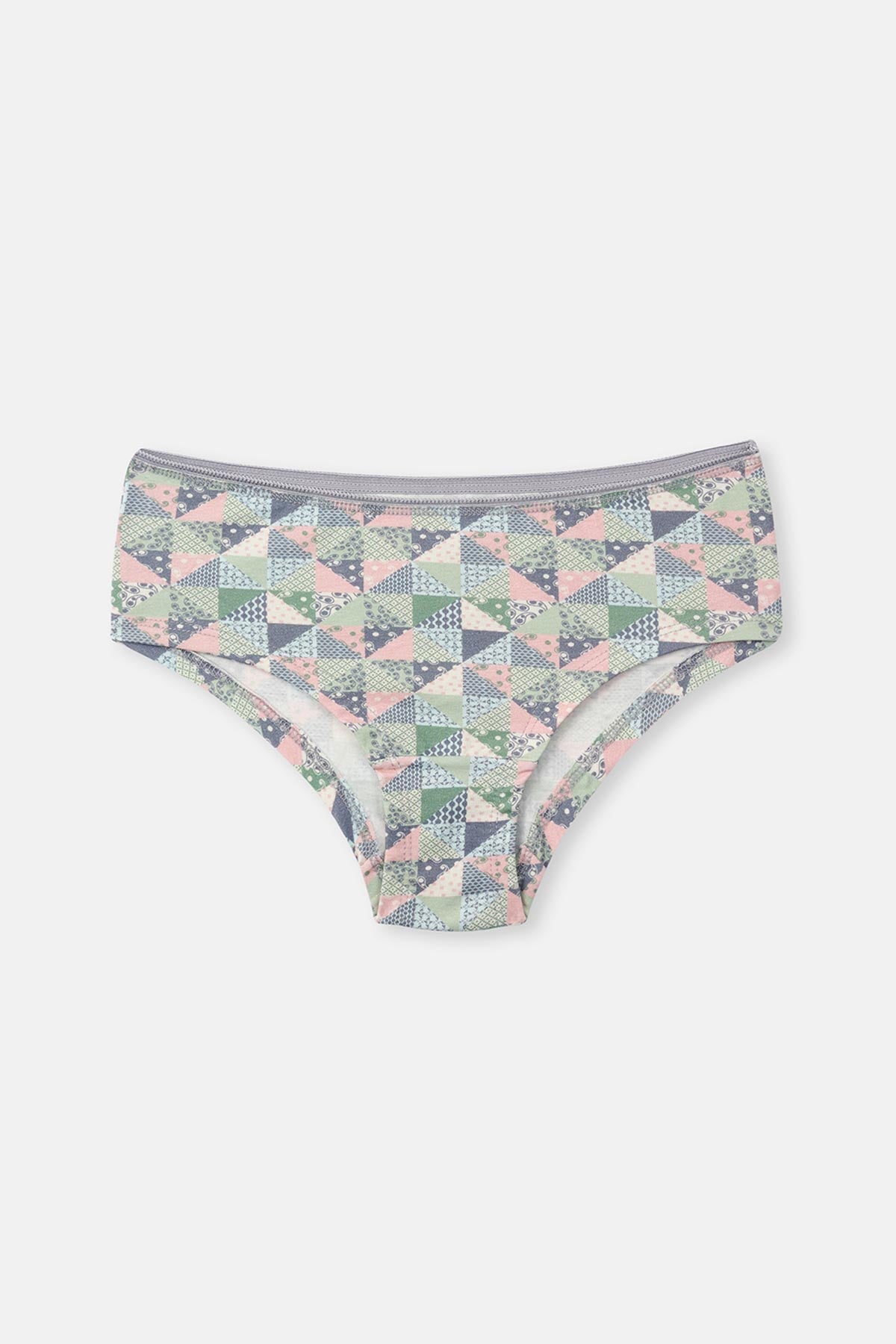 Gri-soft Pembe Soft Kadın 3'lü Desenli Hipster Külot