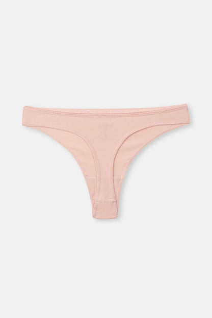 Gri-mor-soft Pembe Soft Kadın 3'lü Düz Thong Külot
