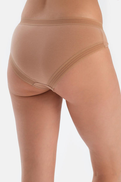 Açık Kahve Basic Paça Ve Bel Dantel Detaylı Hipster Külot