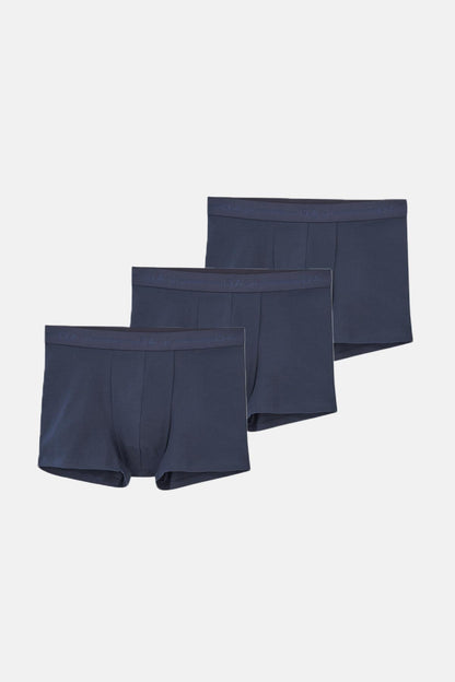 Lacivert 3'lü Düz Pamuk Boxer