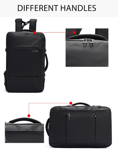 D-pack Erkek Siyah Teknolojik Kumaş Sırt Çantası