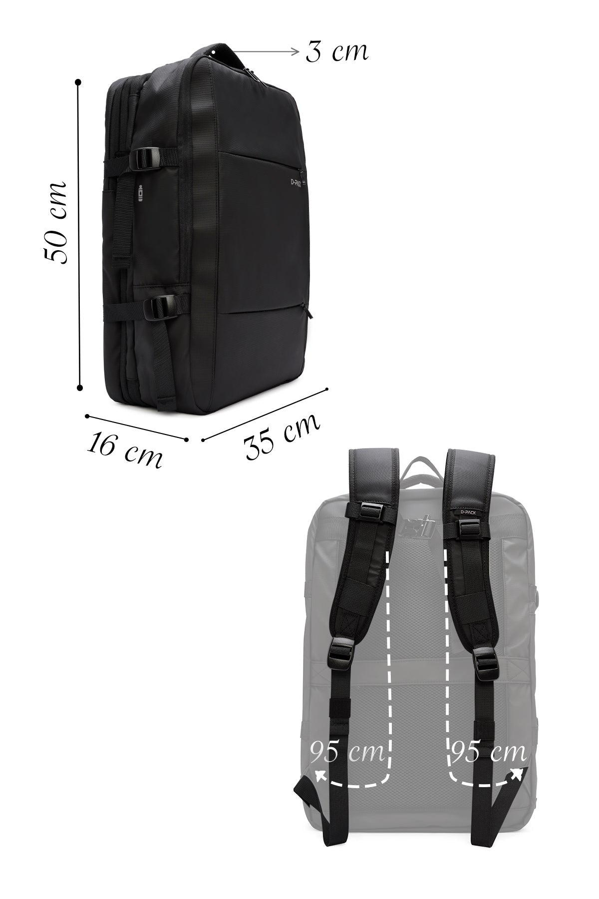 D-pack Erkek Siyah Teknolojik Kumaş Sırt Çantası