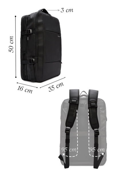 D-pack Erkek Siyah Teknolojik Kumaş Sırt Çantası