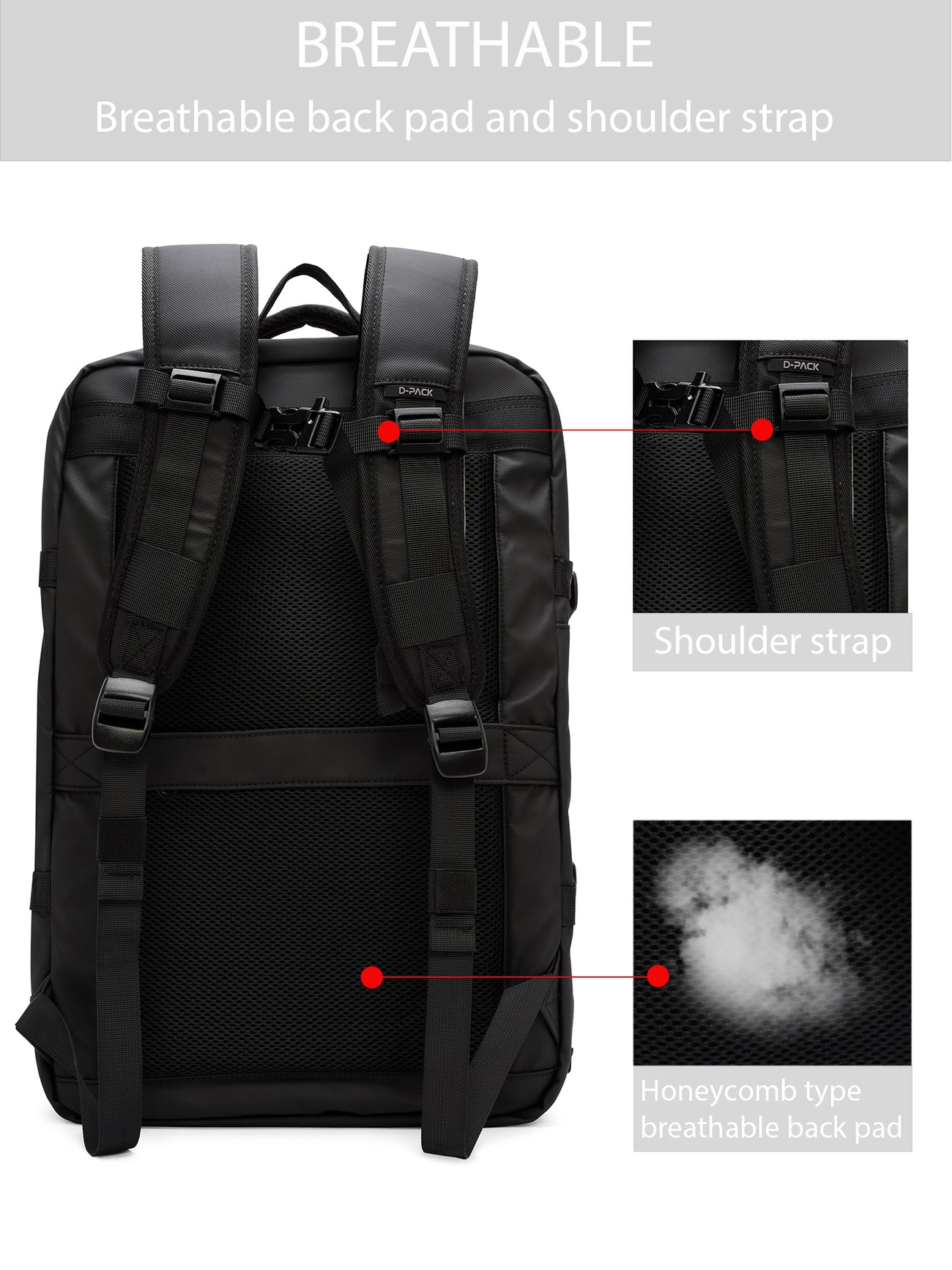 D-pack Erkek Siyah Teknolojik Kumaş Sırt Çantası