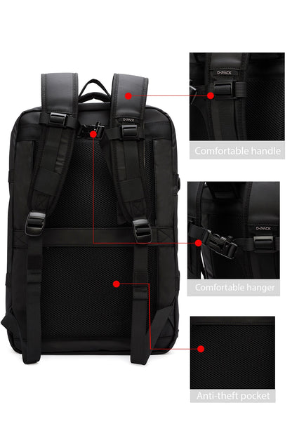 D-pack Erkek Siyah Teknolojik Kumaş Sırt Çantası