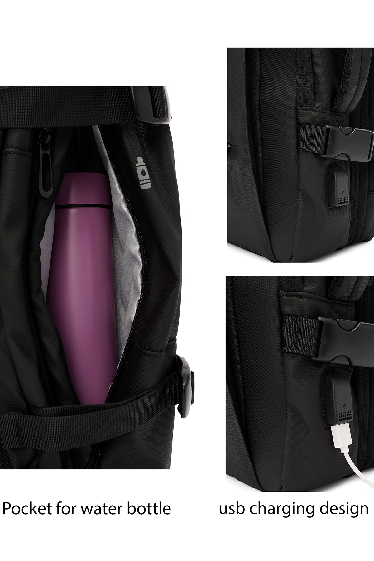 D-pack Erkek Siyah Teknolojik Kumaş Sırt Çantası