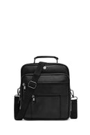 Erkek Siyah Uzun Askılı Deri El Çantası