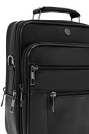 Erkek Siyah Uzun Askılı Deri El Çantası