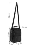 Erkek Siyah Uzun Askılı Deri El Çantası