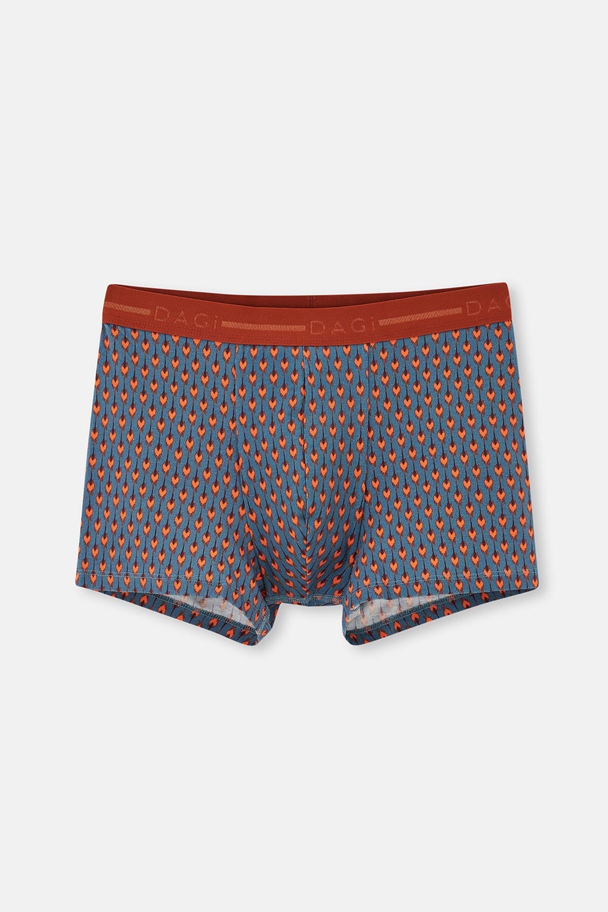 Mavi Pamuk Desenli 3'lü Boxer