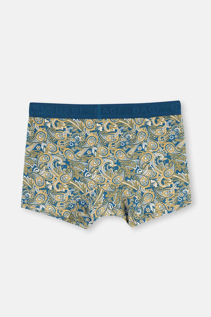 Yeşil Micro Modal Desenli 3'lü Boxer