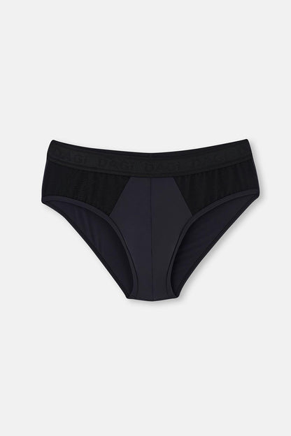 Siyah Yan Detaylı Slip