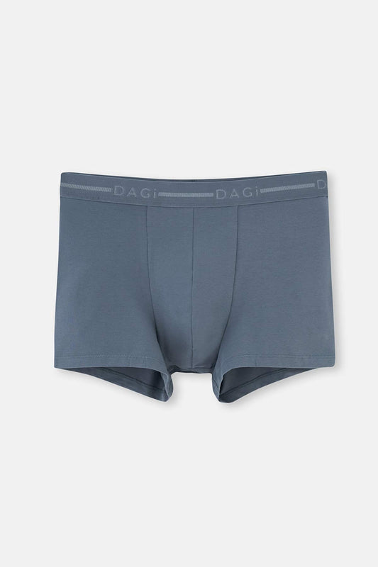 Koyu Gri Pamuklu Düz Boxer
