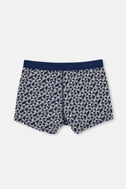 Lacivert Pamuk Desenli 3'lü Boxer