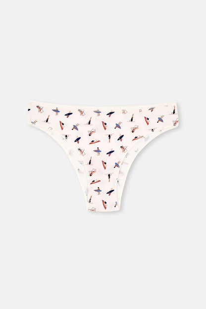Multicolor Kadın 3'lü Desenli Normal Bel Brazilian Külot