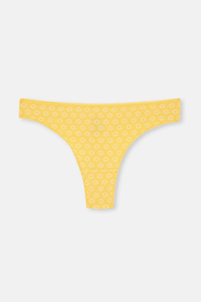 Multicolor Kadın 3'lü Çiçek Desenli Thong Külot
