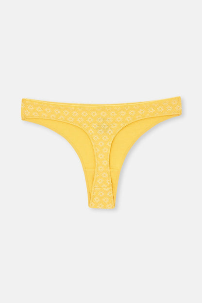 Multicolor Kadın 3'lü Çiçek Desenli Thong Külot