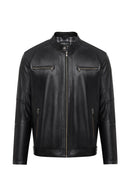 Alanzo (plus) Erkek Siyah Deri Ceket