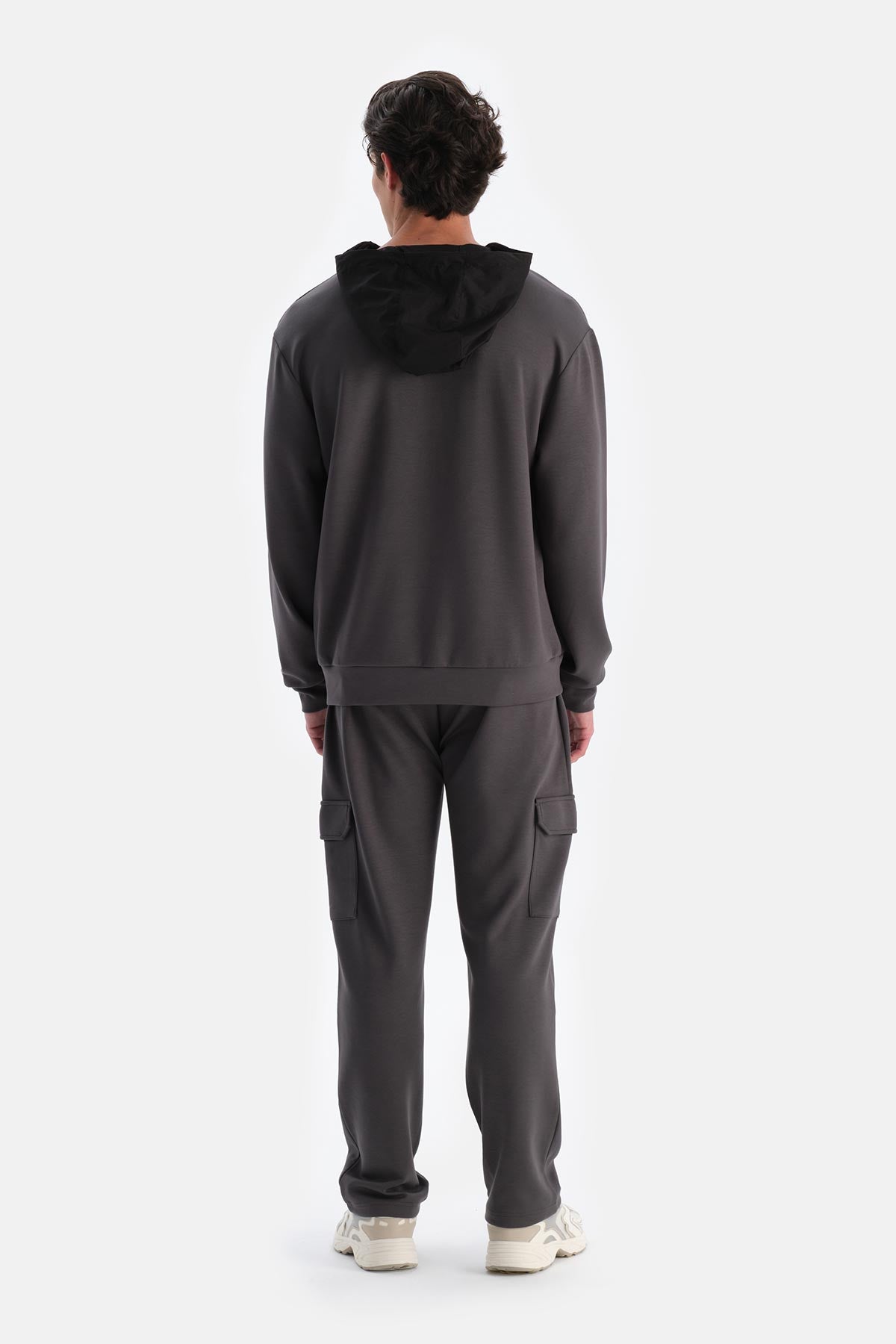 Antrasıt Erkek Kapişonlu Modal Sweatshırt