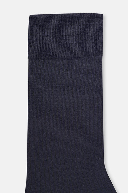 Lacivert Erkek Çizgi Doku Bambu Çorap