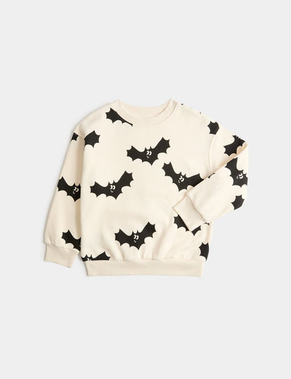 Yarasa Baskılı Halloween Sweatshirt