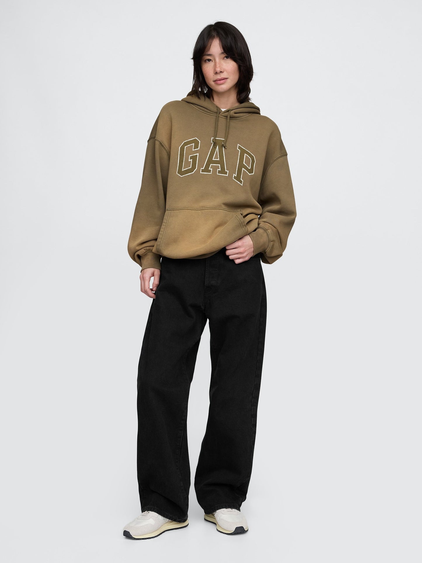 Yeşil Vintage Soft Oversize Gap Logo Sweatshirt