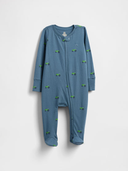 Mavi First Favorites Organik Pamuklu Ayaklı Bodysuit