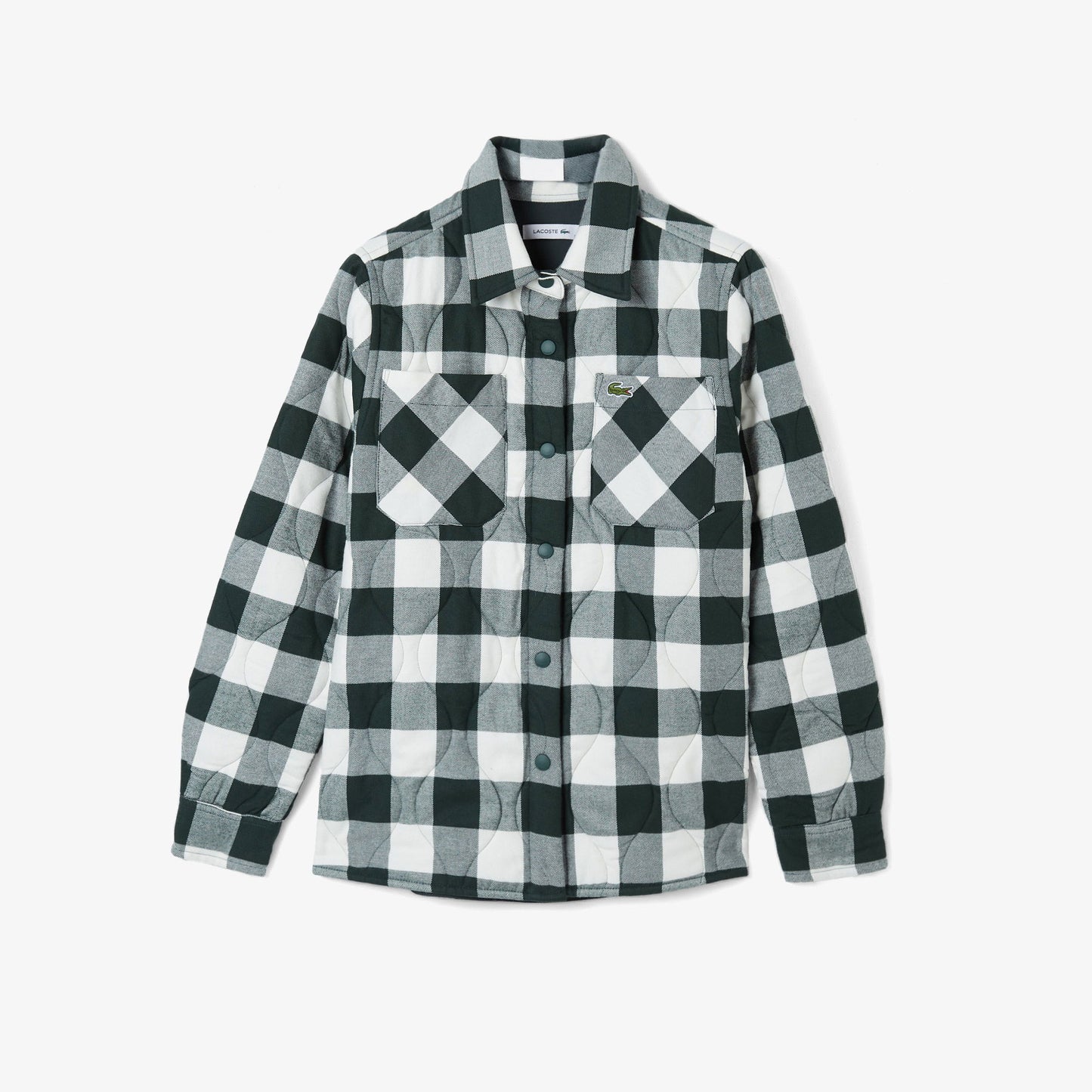 Lacoste Kadın Ekose Koyu Yeşil Gömlek