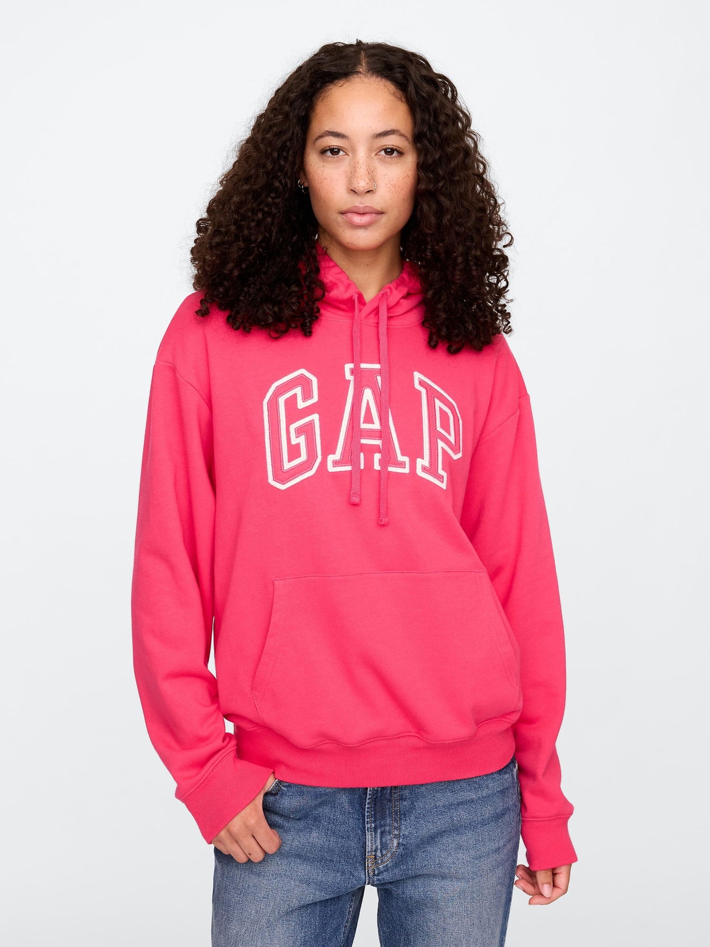 Pembe Gap Logo Havlu Kumaş Sweatshirt
