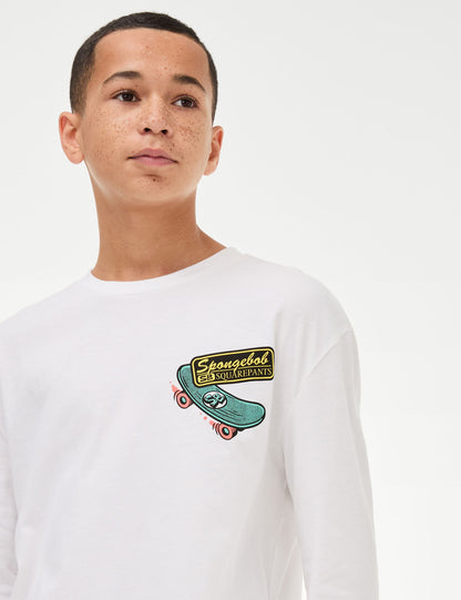 Saf Pamuklu Spongebob Squarepants:trade_mark: Sweatshirt (6-16 Yaş)