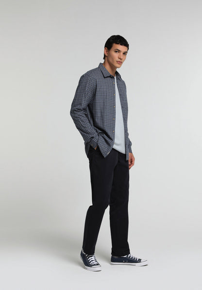 Regular Fit Orta Bel Düz Paça Cepli Erkek Lacivert Pantolon