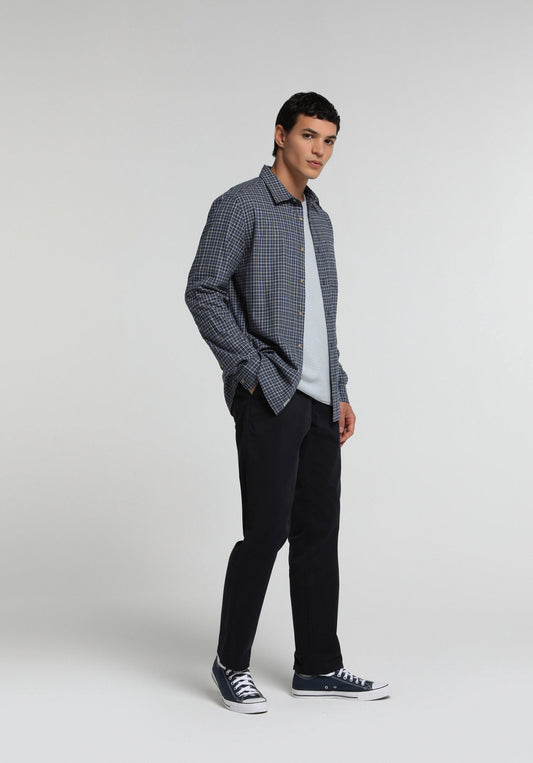 Regular Fit Orta Bel Düz Paça Cepli Erkek Lacivert Pantolon