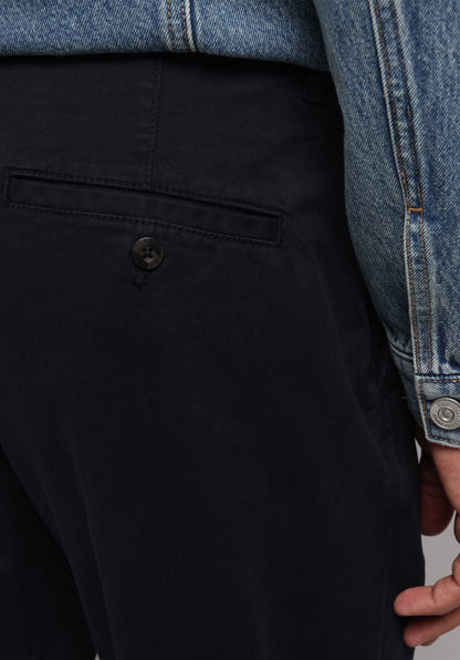 Regular Fit Orta Bel Düz Paça Cepli Erkek Lacivert Pantolon