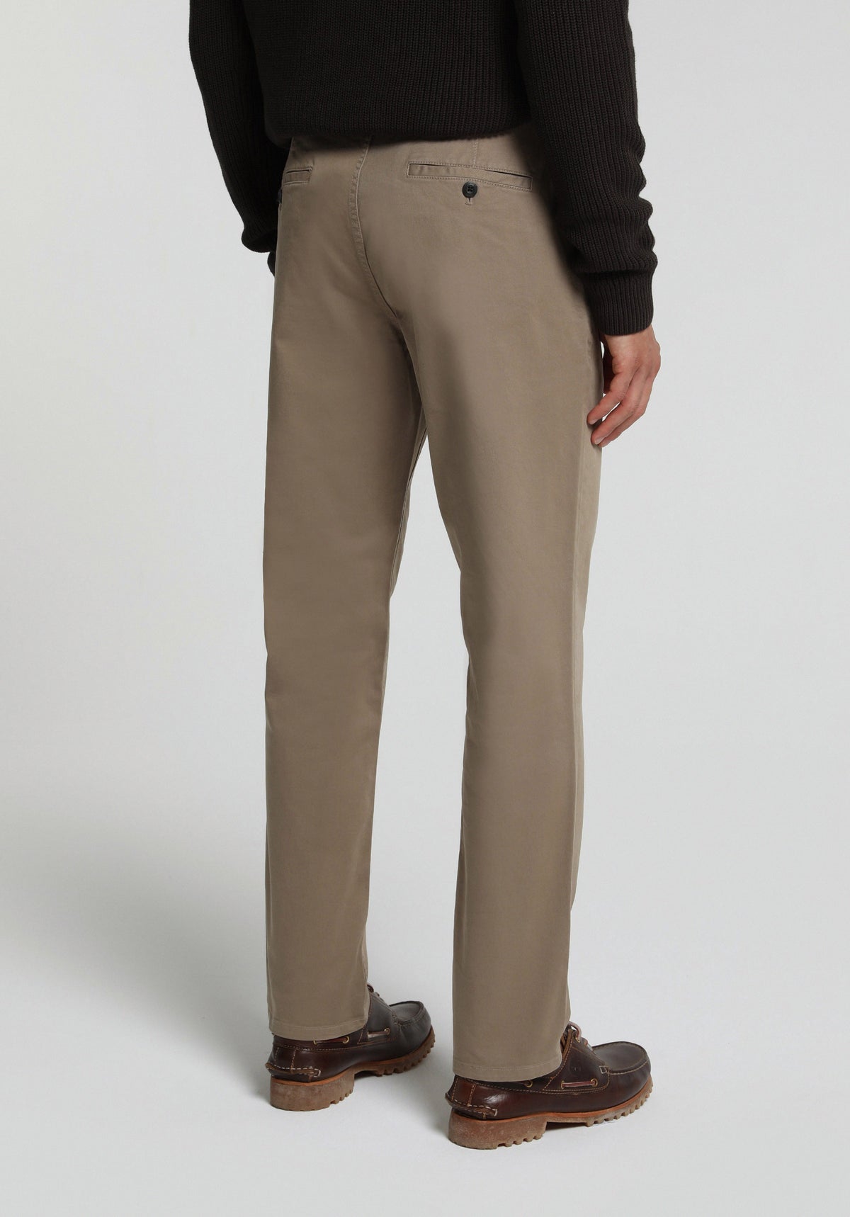 Regular Fit Orta Bel Düz Paça Erkek Bej Pantolon