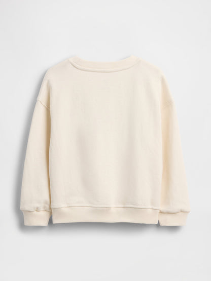 Krem Vintagesoft Havlu Işlemeli Logo Sweatshirt