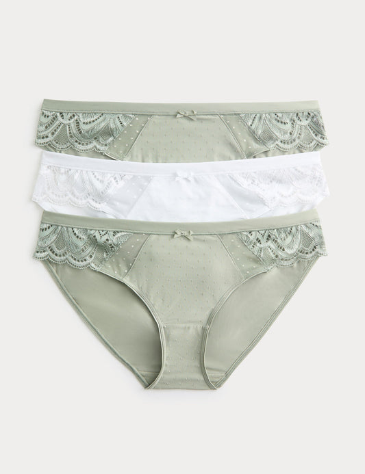 3'lü Amelia Dantelli Bikini Külot Seti