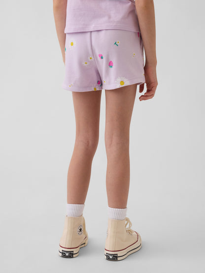 Lila Gap Logo Fransız Havlu Kumaş Pull-on Şort