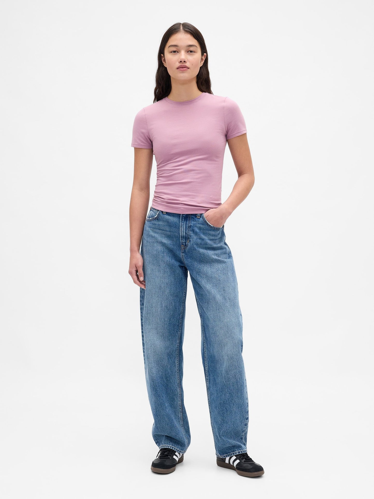 Açık Pembe Closeknit Jersey T-shirt