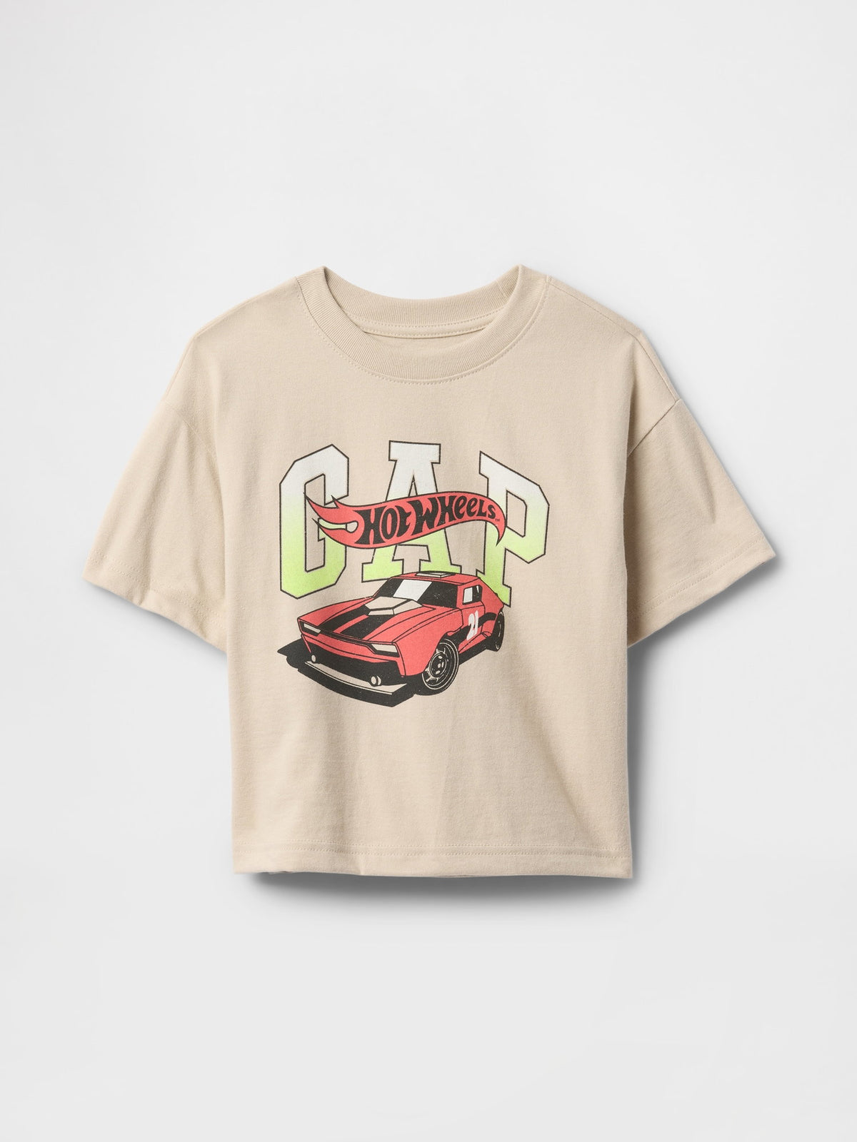 Bej Gap Logo Hot Wheels Grafikli T-shirt