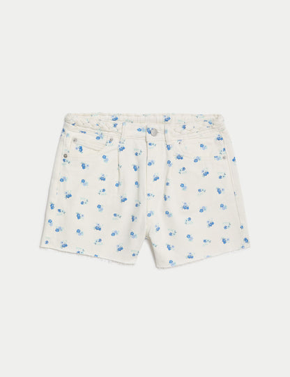 Saf Pamuklu Denim Şort (6-16 Yaş)