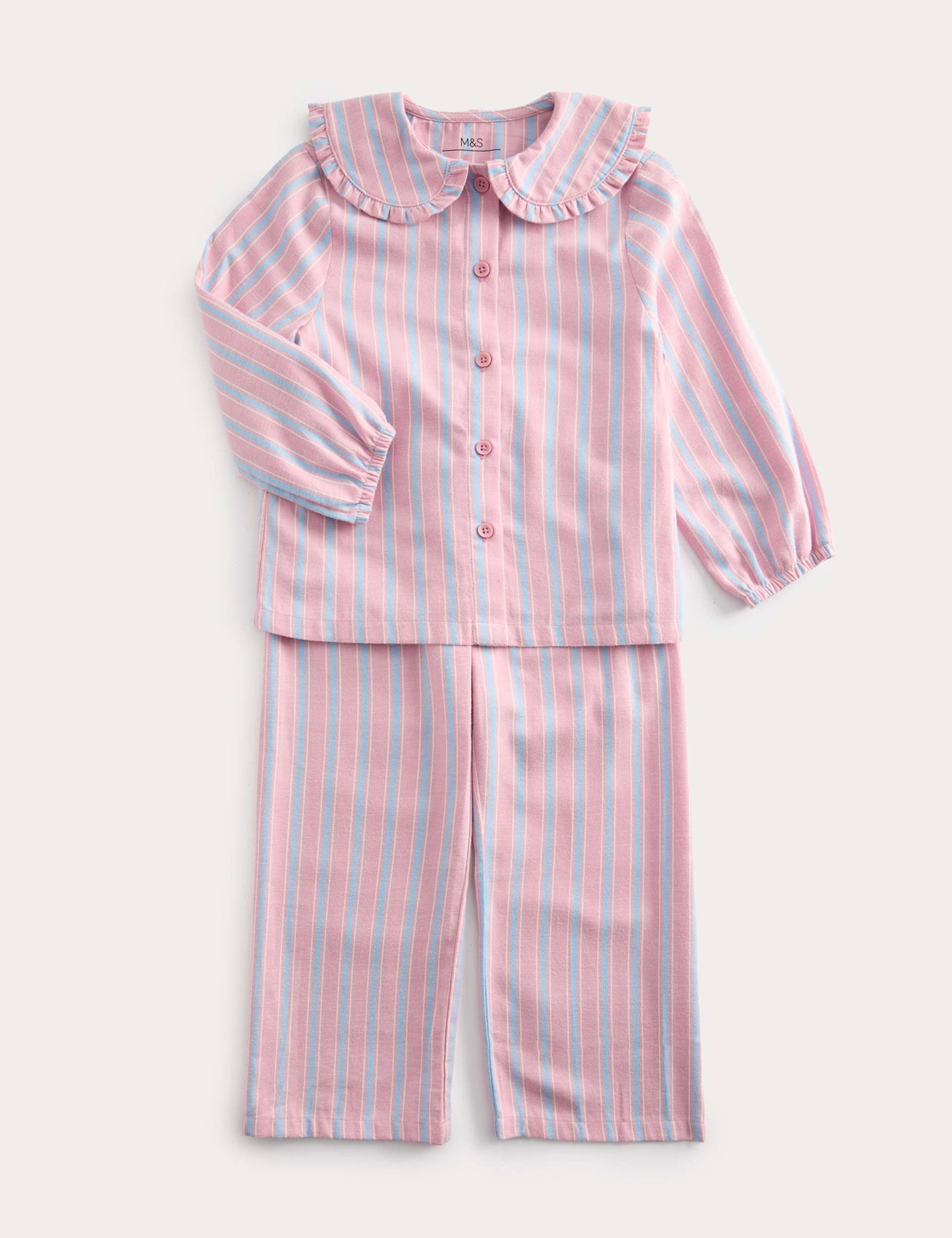 Saf Pamuklu Çizgili Pijama Takımı