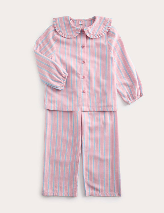 Saf Pamuklu Çizgili Pijama Takımı
