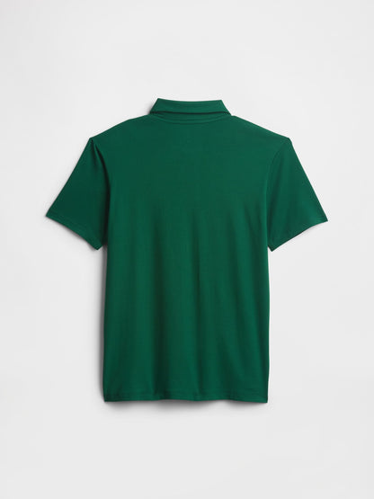 Koyu Yeşil Kısa Kollu Tech Polo T-shirt