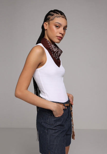 Slim Fit Kadın Beyaz Atlet
