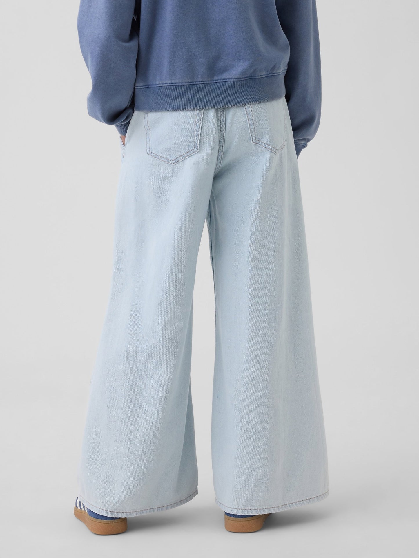 Açık Mavi Low Rise Baggy Jean Pantolon