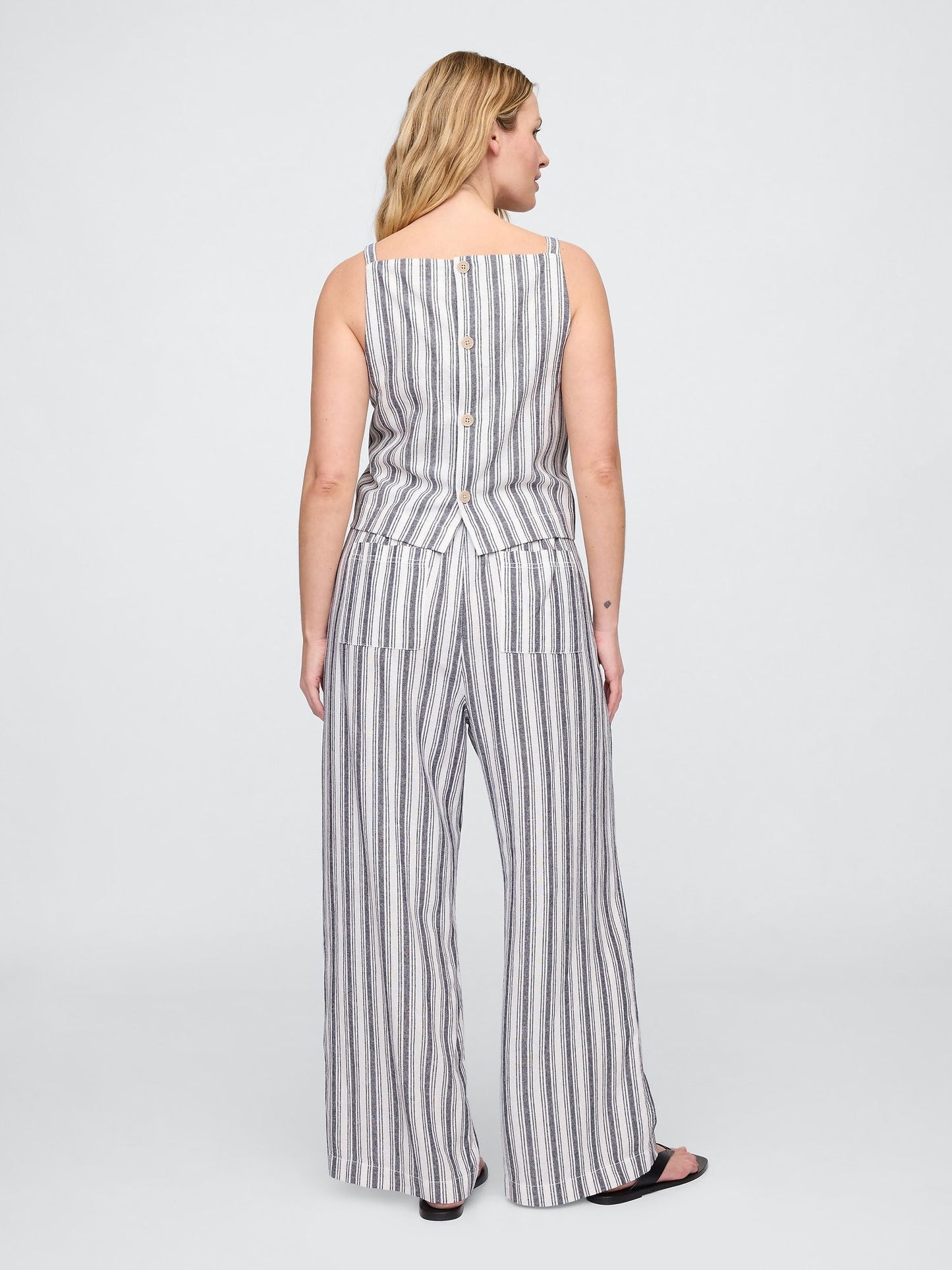 Çok Renkli Mid Rise Pull-on Wide-leg Pantolon