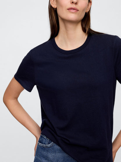 Lacivert Favorite Bisiklet Yaka T-shirt