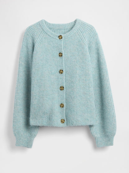 Açık Mavi Fuzzy Shaker Stitch Hırka